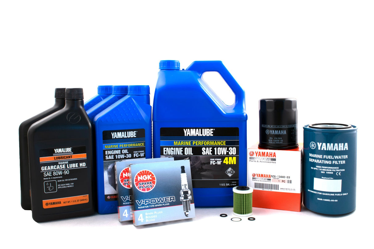 Yamaha 100 Hour Service Maintenance Kit - Yamalube 10W-30 - F350