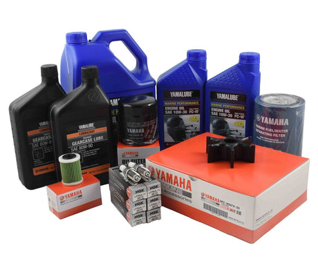 Yamaha 100 Hour Service Maintenance Kit with Cooling - Yamalube 10W-30 - F250 3.3L V6 - 2006-Current