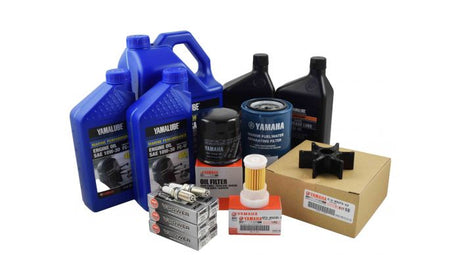 Yamaha 100 Hour Service Maintenance Kit With Cooling - Yamalube 10W-30 - F250 3.3L V6 - 2005 - Contains Replacement Sku