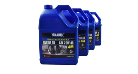 Yamaha LUB-20W40-FC-04 - Yamalube 20W40 Outboard Mineral 4M FC-W Marine Engine Oil Gallon - 4 Pack