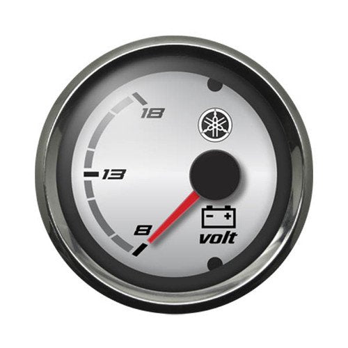 Yamaha N80-83503-10-00 - Volt Meter - Sport Style Gauge - Chrome Bezel - Silver Face