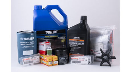 Yamaha 100 Hour Service Maintenance Kit with Cooling & HD Gear Lube - Yamalube 10W-30 - VF115 SHO - Contains Replacement SKU