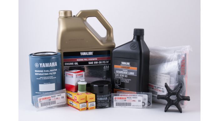 Yamaha 100 Hour Service Maintenance Kit with Cooling & HD Gear Lube - Yamalube 5W-30 Synthetic - VF115 SHO - Contains Replacement SKU