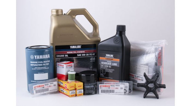 Yamaha 100 Hour Service Maintenance Kit with Cooling & HD Gear Lube - Yamalube 5W-30 Synthetic - VF115 SHO - Contains Replacement SKU