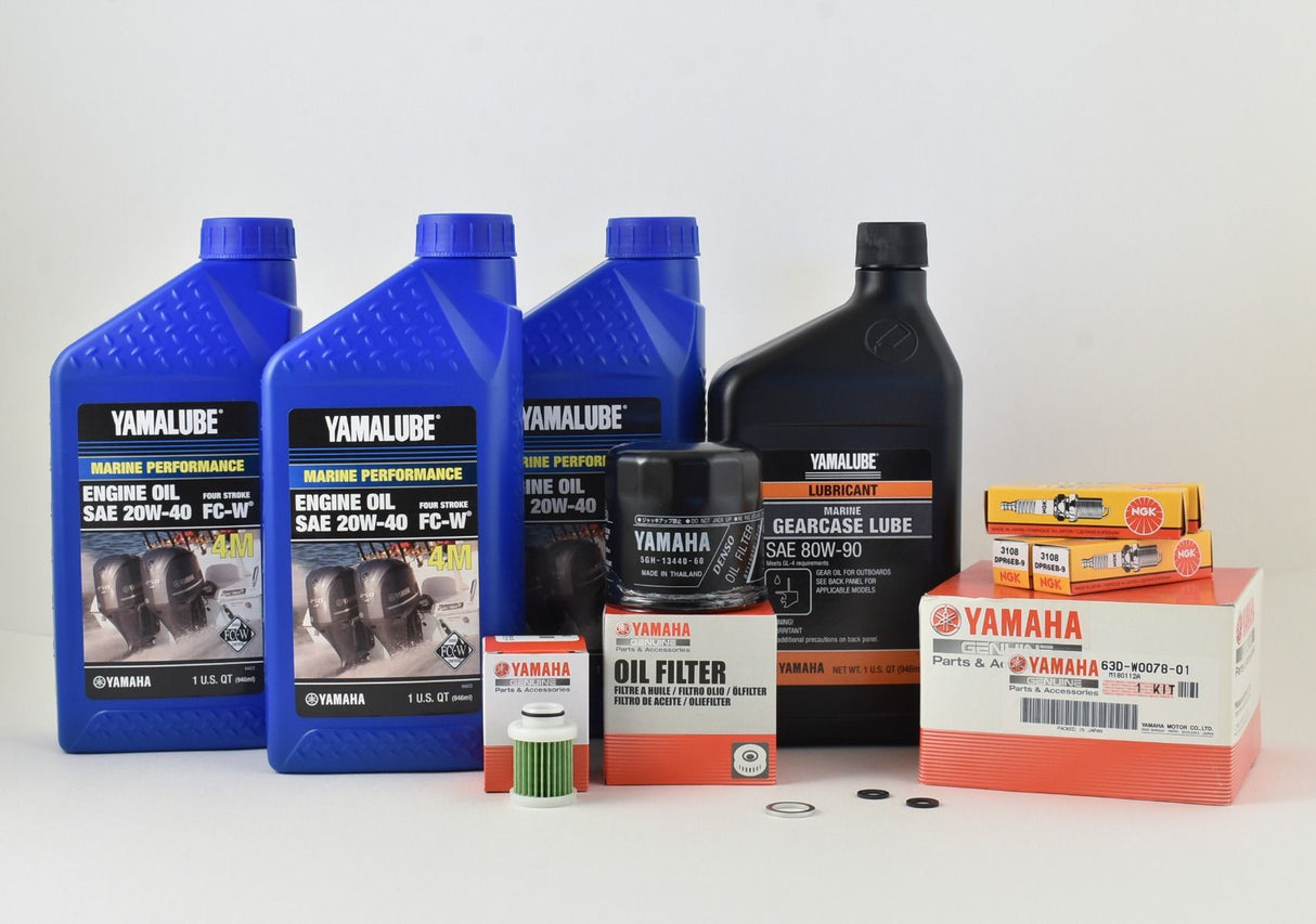 Yamaha 100 Hour Service Maintenance Kit with Cooling - Yamalube 20W-40 - F60 - 2006-Current