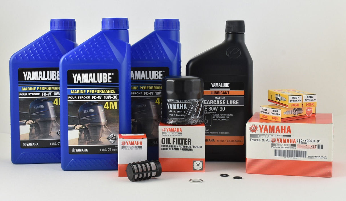 Yamaha 100 Hour Service Maintenance Kit with Cooling - Yamalube 10W-30 - F60 - 2002-2004