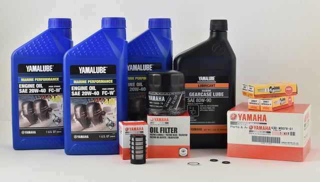 Yamaha 100 Hour Service Maintenance Kit with Cooling - Yamalube 20W-40 - F60 - 2002-2004