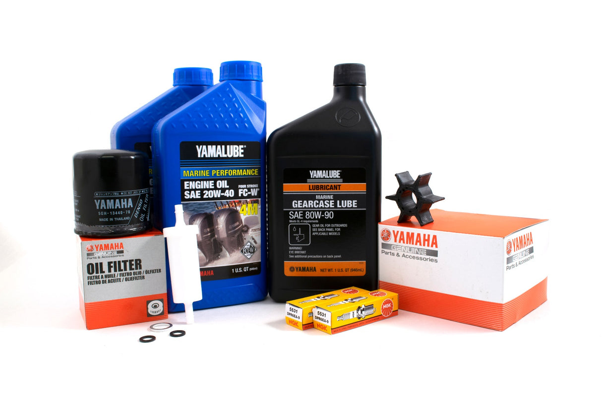 Yamaha 100 Hour Service Maintenance Kit w/ Cooling - Yamalube 20W-40 - F25 - 2000-2004