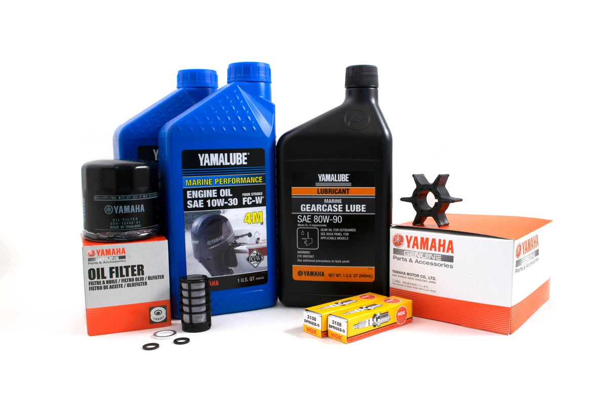 Yamaha 100 Hour Service Maintenance Kit w/ Cooling - Yamalube 10W-30 - F25A - 2009-2019