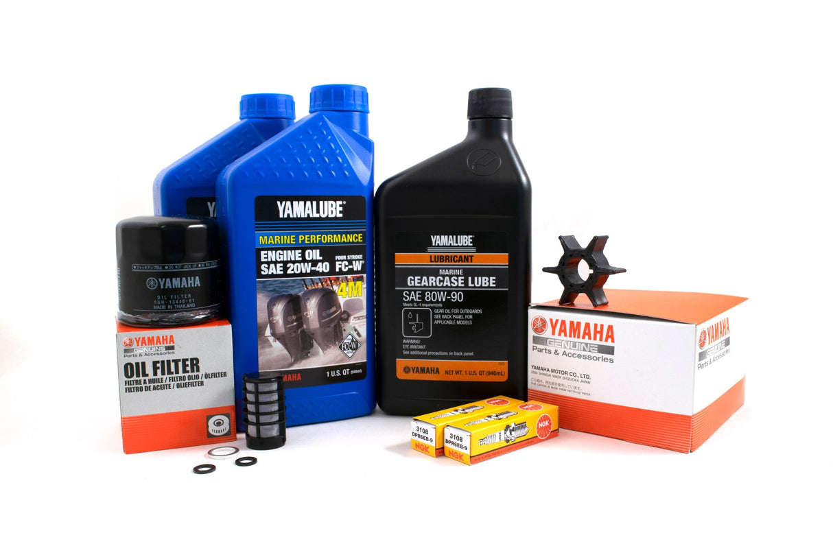 Yamaha 100 Hour Service Maintenance Kit w/ Cooling - Yamalube 20W-40 - F25A - 2009-2019