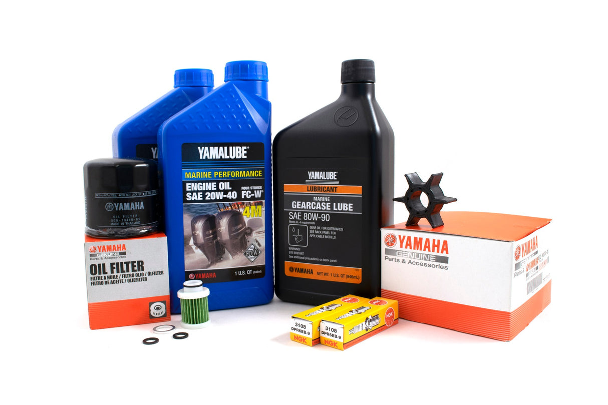 Yamaha 100 Hour Service Maintenance Kit w/ Cooling - Yamalube 20W-40 - F25C - 2016-Current