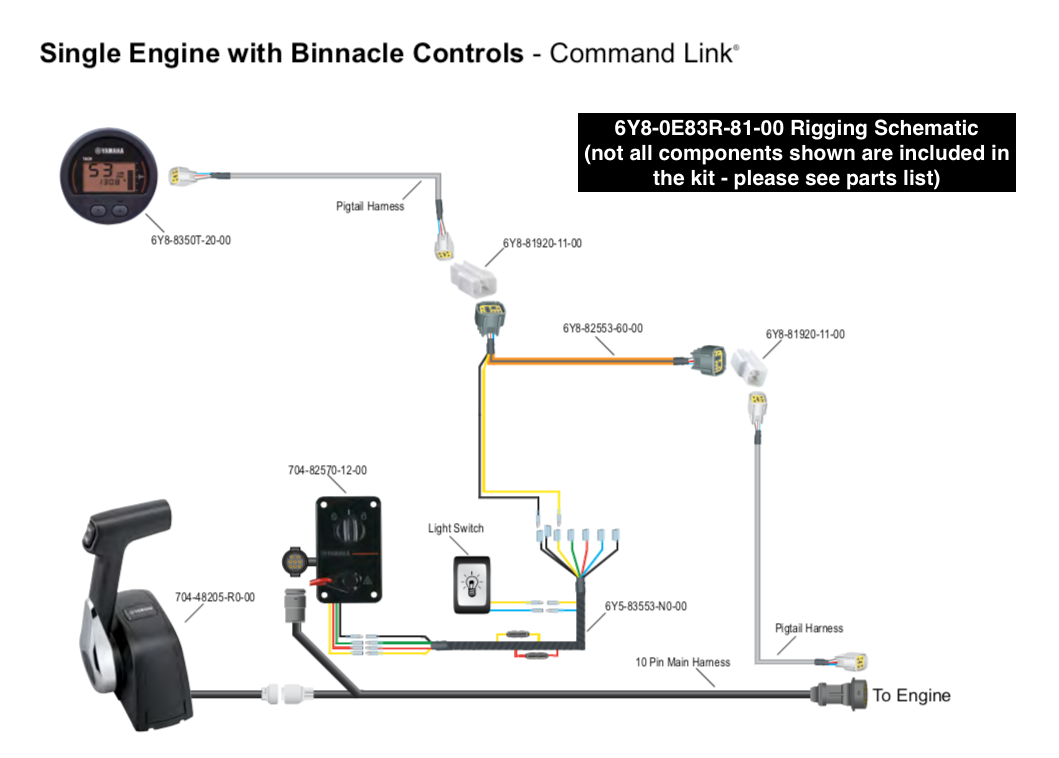 Yamaha 6Y8-0E83R-81-00 - Command Link Single Engine Gauge Kit Yamaha 6Y8-0E83R-81-00 - Command Link Single Engine Gauge Kit