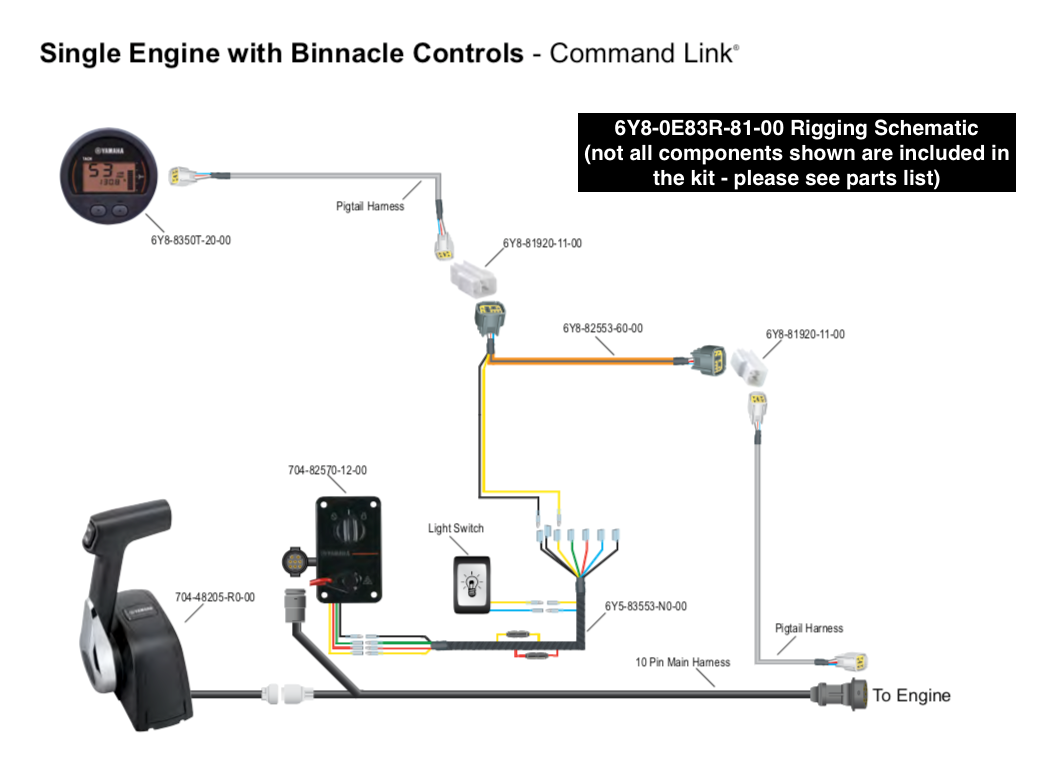 Yamaha 6Y8-0E83R-81-00 - Command Link Single Engine Gauge Kit