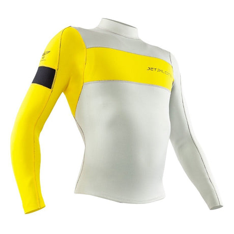 JetPilot F - Wjp-21141-Yl-Xl - 86 Neoprene Ultimate Wetsuit Jacket - Men'S - Gray/Yellow/Black - Extra Large