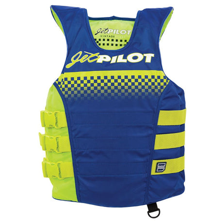 Yamaha Men's JetPilot Vintage Nylon Side Entry 3 - Wjp-21212-Nv-Sd - Buckle Pfd - S - M-Navy/Neon Yellow
