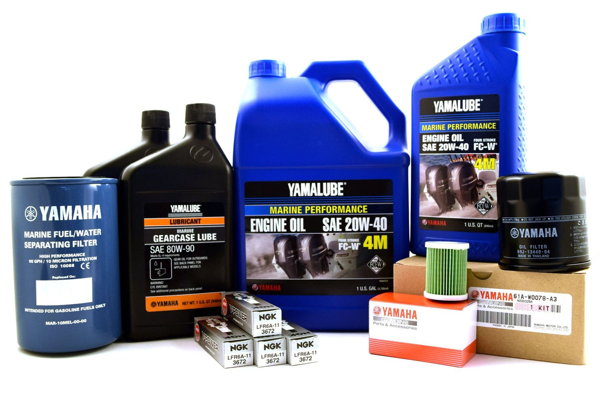 Yamaha 100 Hour Service Maintenance Kit With Cooling - Yamalube 20W-40 - F175 F200 2.8L - All Models - Contains Replacement SKU